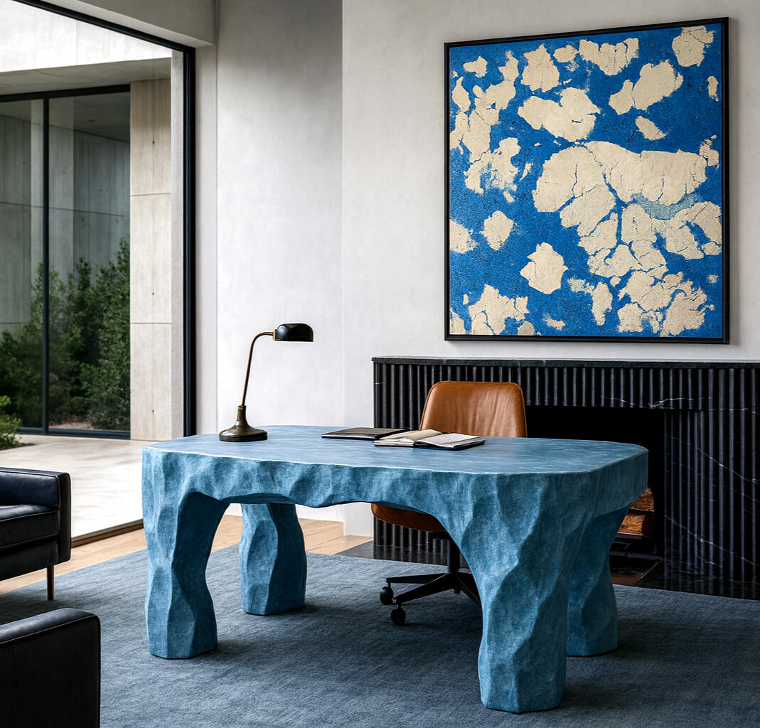 MINIMALSLEEK™ | Custom Concrete Desk + Wall Art